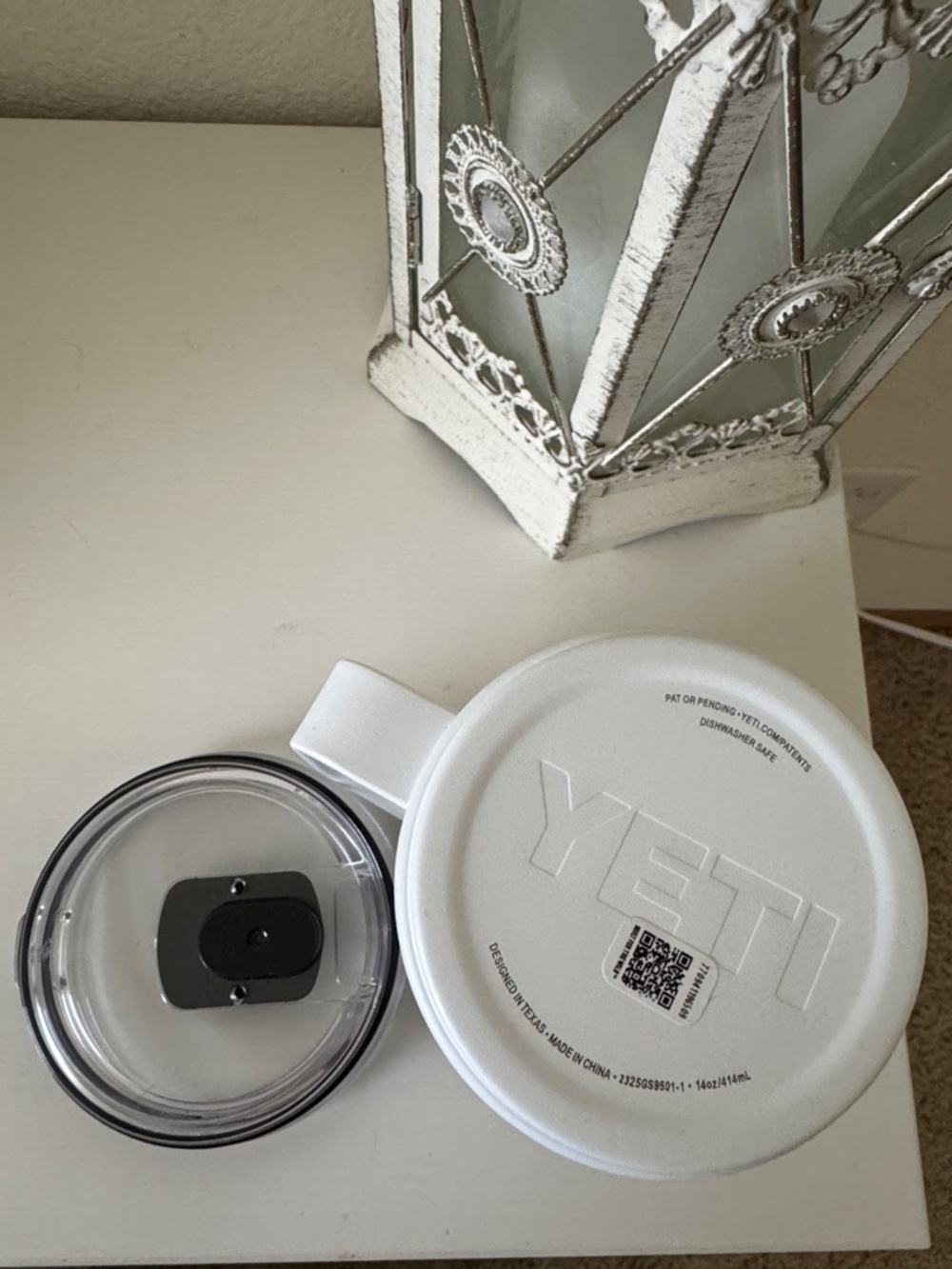 Yeti Rambler White Mug Ceramic Lining Stainless 14oz Mug Clear Magslider Lid - Picture 6 of 7